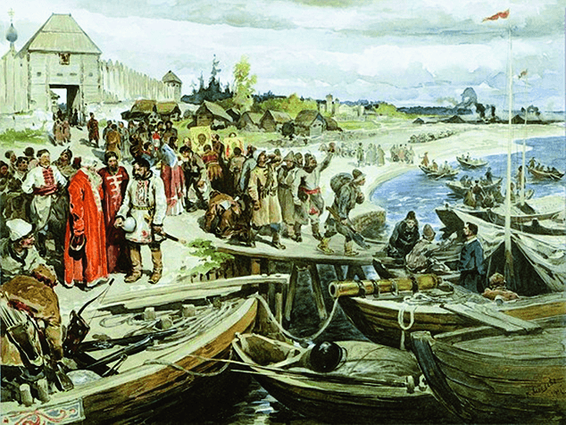 1 1582 К. Лебедев. Поход Ермака. 1907 год.png