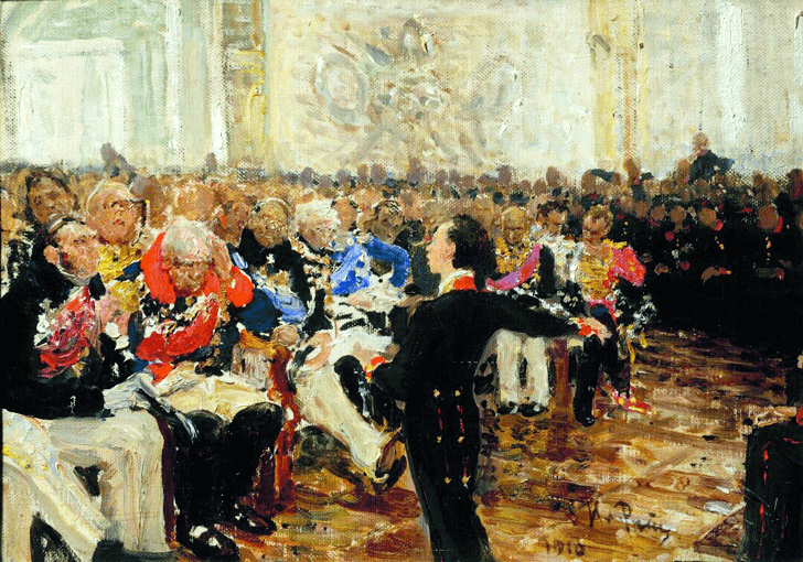 Иля Репин А. С. Пушкин на акте в лицее 1910.png