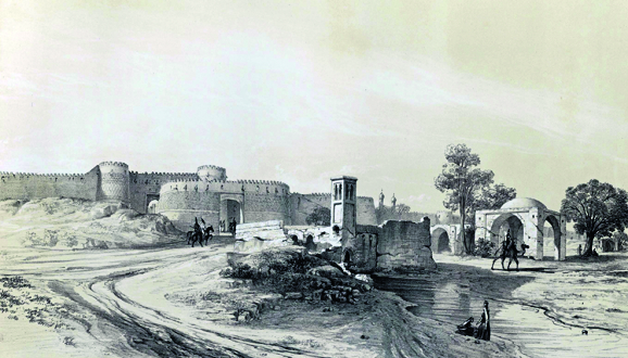10 1819 - 1821 Шемранские ворота Тегеран Эжен Фланден 1840.png
