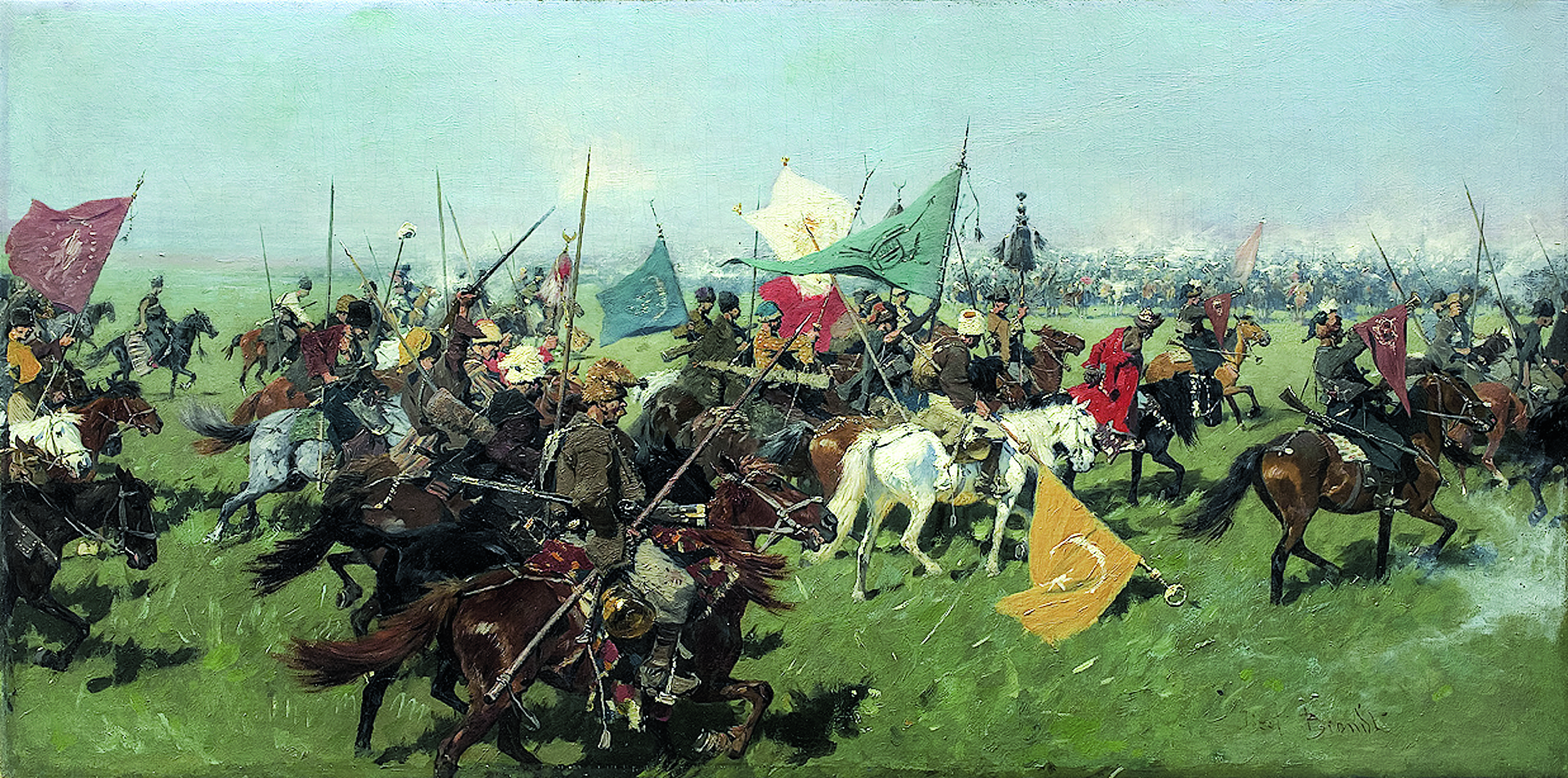 Йозеф фон Брандт - Возвращение казаков, 1894.png
