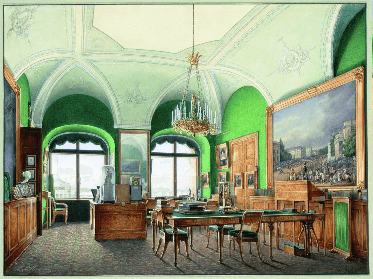 К. А. Ухтомский. Большой кабинет Николая I в Зимнем дворце.png