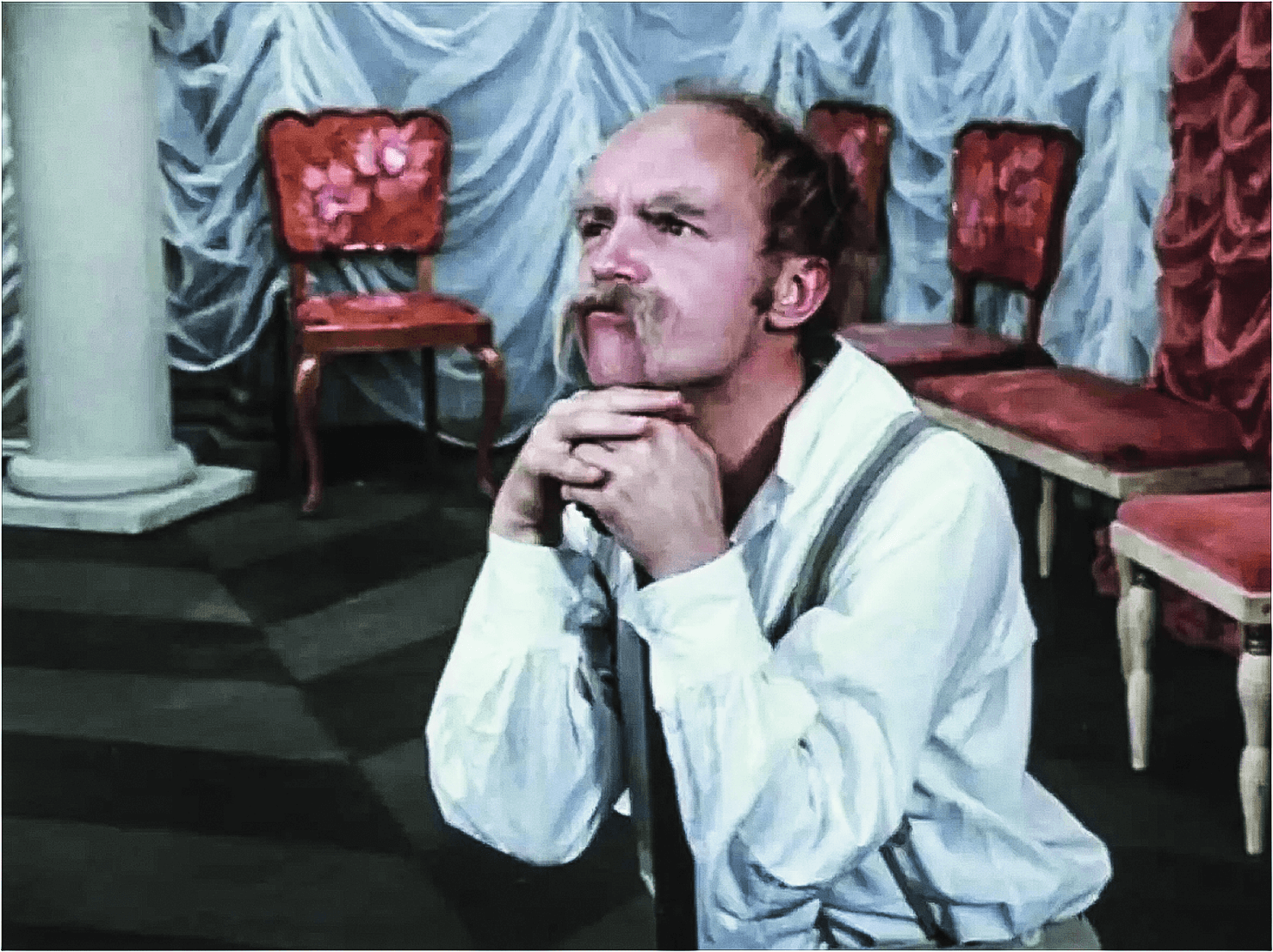 Кадр из телеспектакля &laquo;Балалайкин и К&deg;&raquo;. Режиссеры Г. Товстоногов, А. Вокач, Л. Пчелкин. 1973 год.png