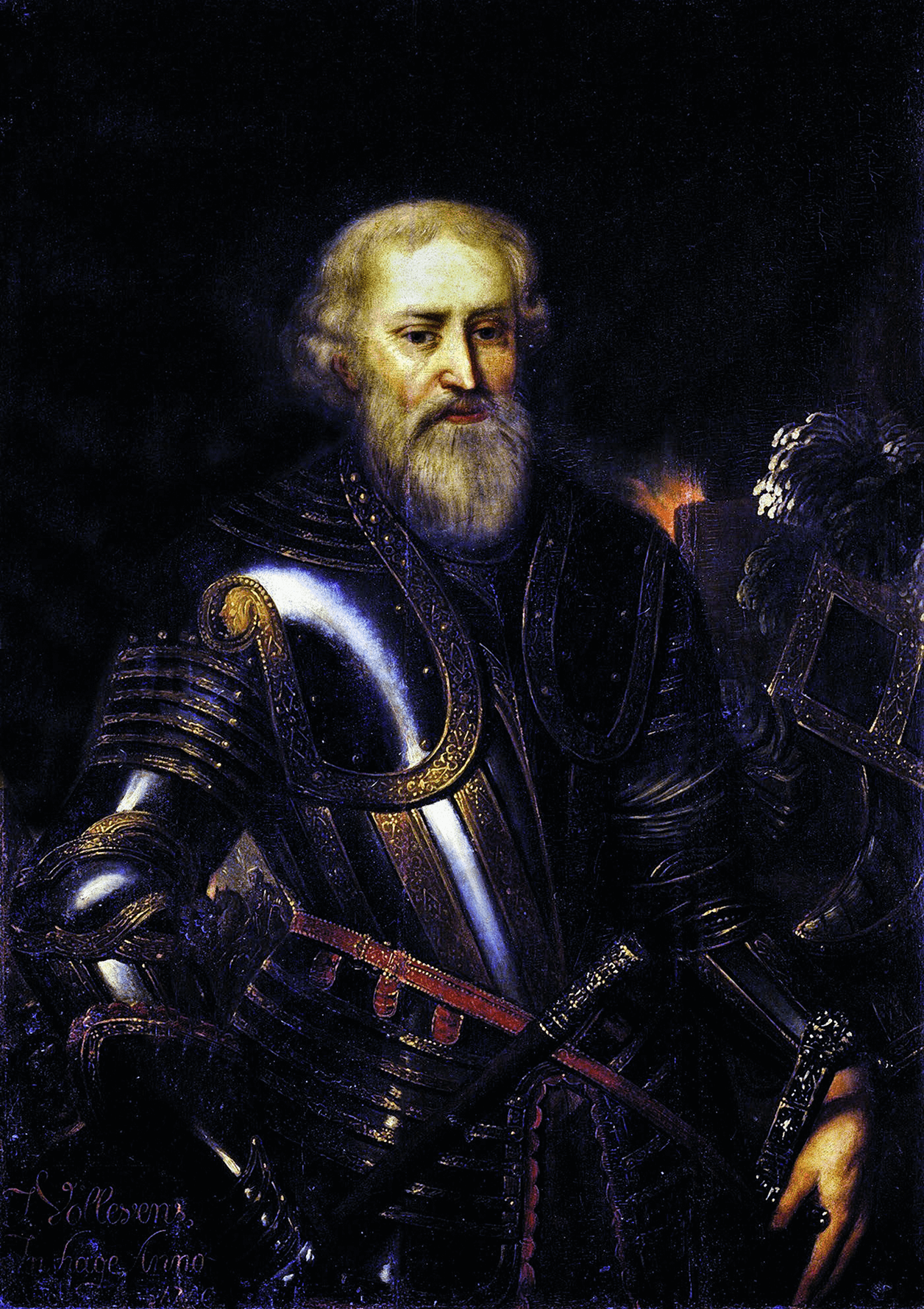 Посмертный портрет в доспехах с парсуны, художник &mdash; Йоханнес Фоллевенс Старший (Johannes Vollevens der Ältere), 1700 г.png