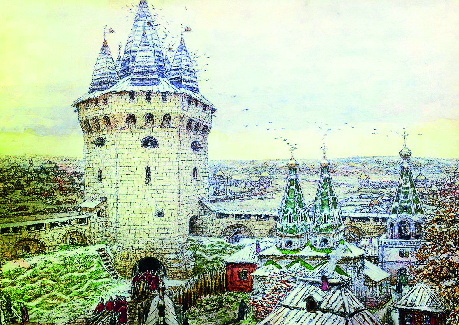 А. Васнецов. «Семиверхая башня Белого города» (на месте современного храма Христа Спасителя).jpg