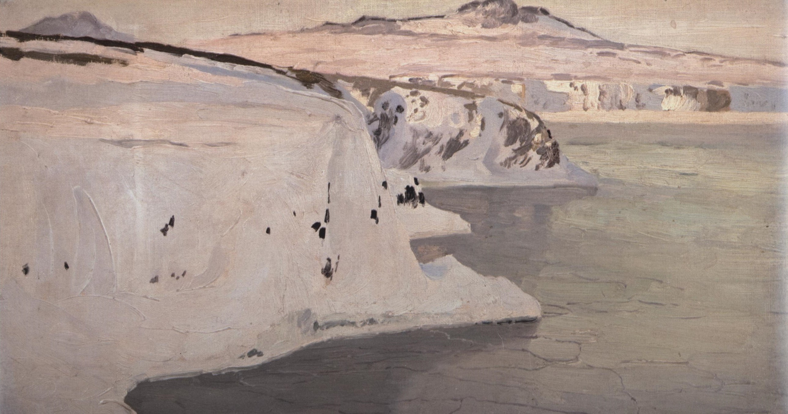 А. Борисов. Берег Новой Земли. 1901. Х. на фанере, м. 34.5 х 55. ГРМ..jpeg